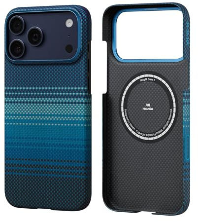 pitaka Ultradünne Hülle für iPhone 17 Pro Max Magnetische Handyhülle aus Aramidfaser mit Kamerasteuerung Schutzhülle Kompatibel mit Magsafe [Ultra Dünne Hülle] mit Angenehmem Griff Mondaufgang