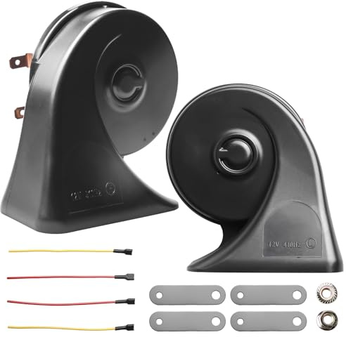 12V Doppelton Hupe Lautes Air Horn Set, Wasserdichte Signalhorn Kit für Auto, LKW, Motorrad, Boot, Super Laute Lkw Auto Tiefton Luft Hörner, Tiefton Zughorn, Super Laut, Universal passend