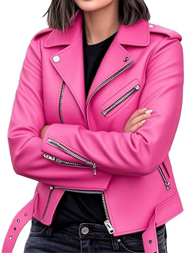 Veste de motard en similicuir pour femme, manteau de moto en similicuir, veste aviateur tendance pour l'automne