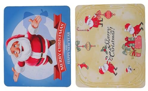 Mikikit 2pièces Tapis de Souris de Noël Caoutchouc Lot de Tapis de Souris Jolis pour Ordinateur avec Motif de Noël