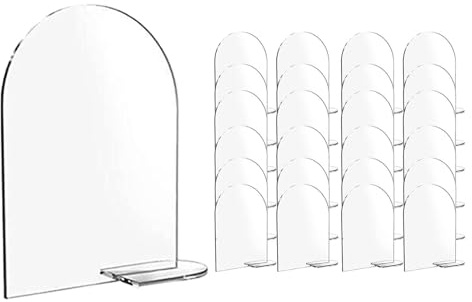 budiniao Transparente, bogenförmige Acryl Schilder für Partys, Tischdekorationen für Hochzeiten und Bankette – doppelseitig, ideal für Veranstaltungen und Büros.