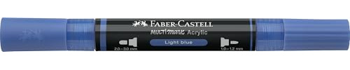 Faber-Castell Multimark Acryl Dual Marker Farbe 140 Hellblau Art Set Supplies Acryl-Marker Stift auf Wasserbasis Double Ended Bold & Fine Tip Art Marker Malstifte Textmarker