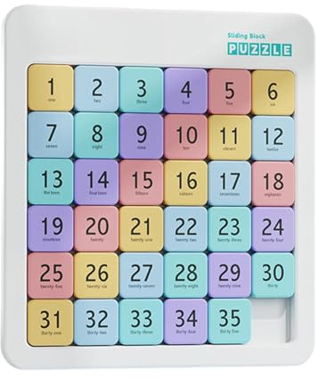 Slide Puzzle Games For Kids Adults, 6x6 Magnetic Number Puzzle, Educational Brain Teaser Cognitive Development Toy For Travel Road Trip Classroom Birthday Party 22.5x20.5x1.1cm