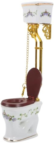 Miniatur Toilette aus Keramik für Puppenhäuser Maßstab 1: 12, Badezimmer, realistische Miniaturmöbel, perfekt für Modellausstellungen, Miniatur Toilettenmodell aus Keramik