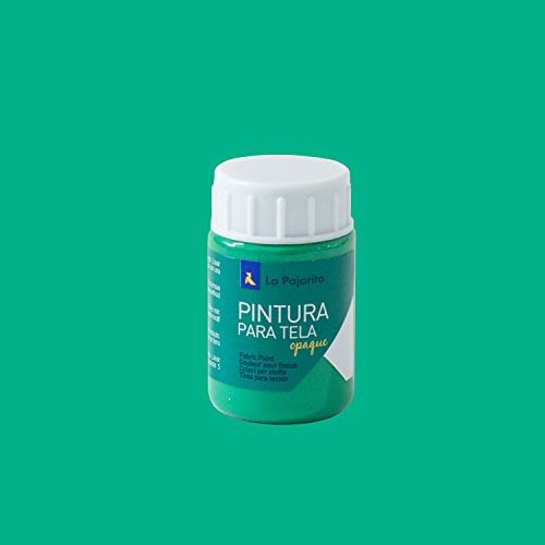 Pintura para Tela Opaque To-14 Verde Esmeralda 35ML La Pajarita, Pintura de aplicación directa sobre tela