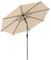 COSTWAY 3M Garden Parasol, Waterproof Patio Umbrella with Tilt & Crank Handle, 8 Ribs UV Protective Outdoor Table Sun Shade Canopy for Market Yard Pool (Beige)