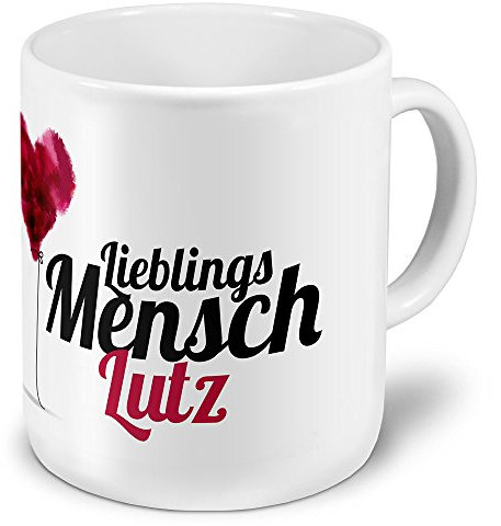 printplanet XXL Riesen-Tasse mit Namen Lutz - Motiv Lieblingsmensch - Namenstasse, Kaffeebecher, Becher, Mug