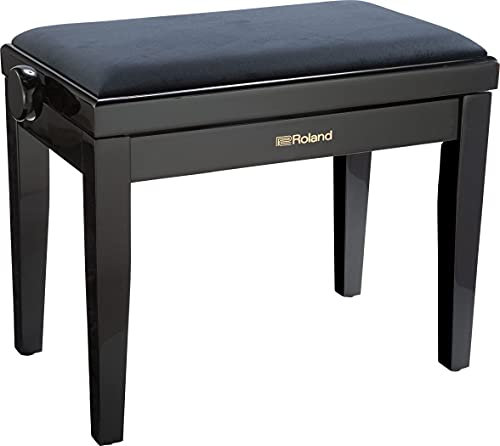 Roland Klavierbank in Hochglanz-Ebenholz-Ausführung mit Velour-Sitz – RPB-220PE