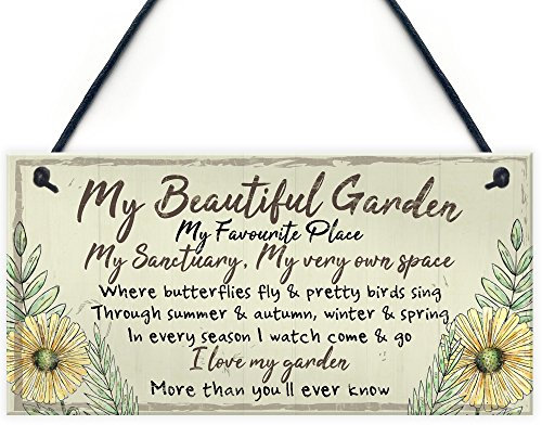 RED OCEAN Beautiful Garden Plaque Summer House Sign Garden Shed Friendship Mum Nan Gift