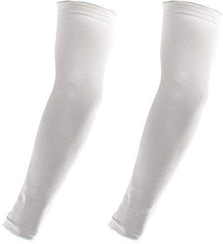 ITODA Armschützer rutschfeste Armbandage Atmungsaktive Ärmlinge für Damen Herren Armwärmer Bandage Ellenbogenstütze Sport Ellenbogenschutz Stützbandage für Radsport Basketball Fitness Fußball Weiß L