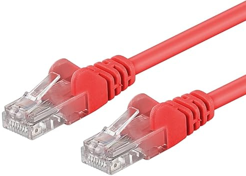 PremiumCord Netzwerkkabel, Ethernet, LAN & Patch Kabel Cat6, UTP, Schnell flexibel & Robust RJ45 Kabel 1Gbit/S, AWG 26/7, Kupferkabel 100 Prozent Cu, Rot, 0, 5m
