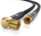 CSL - 10m SAT Kabel HDTV 90 Grad gewinkelt 135dB - Premium SAT Antennen Satellitenkabel F Stecker - TV HDTV Radio DVB-T DVB-C DVB-S DVB-S2 - Abschirmmaß 135db 75 Ohm - Schwarz