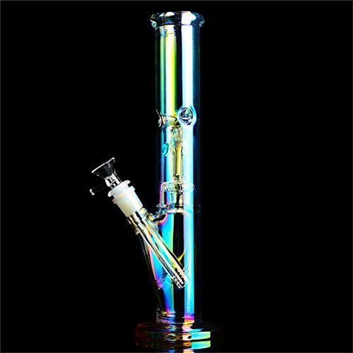 Noctilucous Pipe à eau en verre 14 mm avec diffuseur épais attrape-glace (coloré)