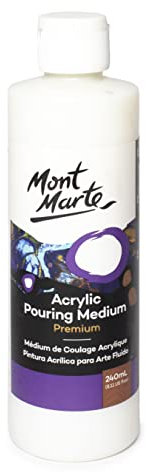 Mont Marte Pouring Medium – 240ml – Ideal für Acryl Pouring – Perfekt für Acrylfarben, Pouring Technik und Acrylgießen – Für Brillanz, Farbtiefe und besseren Fluss