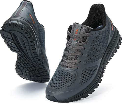 Joomra Whitin Herren Stützende Laufschuhe Gepolsterte Athletic Sneaker, grau dunkel, 41 EU