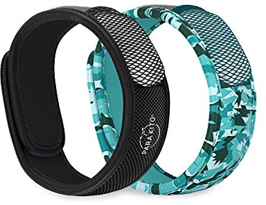 Para'Kito Mosquito Repellent Bracelets + Refill Pellets Bundle | w/Peppermint Oil, Essential Oils | Hiking & Camping Accessories | Paraben Free, DEET Free - 2 Wristbands & 2 Refills (Black + Conceal)