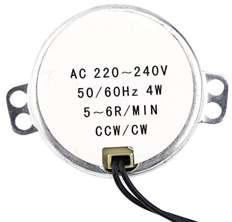 Motore Sincrono, AC220~240V 4W 50/60Hz CW/CCW Motore Presepe Giradischi Synchronous Motor Motoriduttore Motorino Elettrico (5-6RPM)