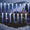 KINGCOO 30LED Eiszapfenkette Lichterkette Außen, Wasserfest 21FT LED Eisregen Lichtervorhang Solar Rohr Leuchtstoffröhre 8modi für Garten Innen Hochzeitsfeier Fenster Wand Weihnachtsdeko (Blau)