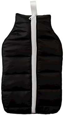 H&H Wärmflasche mit Daunenjacke, Schwarz, 2 l, 2 Lt, 9