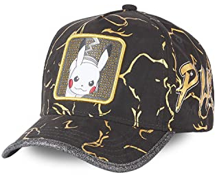 Tracker Kappe Herren Pokemon, Cap Herren, Pikachu, Anti-Schweiss, Schwarz, Einheitsgröße