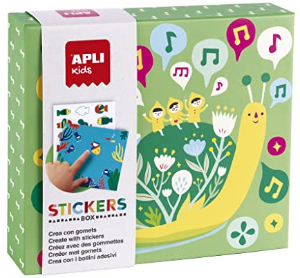 APLI Kids 19138 - Set von Radiergummis in verschiedenen Formen in Kartonbox, Modell LILLIPUT - Aufkleber-Set zum Vervollständigen der Illustrationen