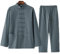QPZK Baumwolle Leinen Tai Chi Uniform Kung Fu Anzug Chinesisch Traditionelle Kleidung Tang Anzug Herren Kampfkunst Jacke Atmungsaktiv Langarm Mantel Tops Zen Meditation Uniform, grün, XL/XXL