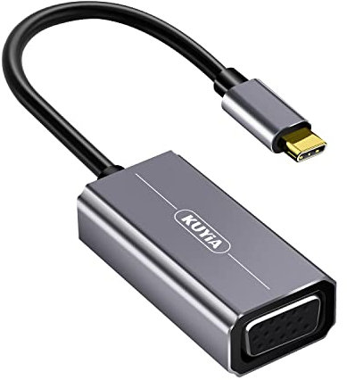 KUYIA USB C to VGA Adapter, Type-C Male to VGA Female Adapter Compatible with Google Chromebook Pixel, Mac Book Pro, Lenovo 900 and more