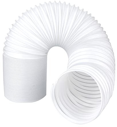 LUTER Air Conditioner Exhaust Hose, 1.5m, White, Pvc, Stainless Steel, Extra Long, Hardware Tubing, E01353