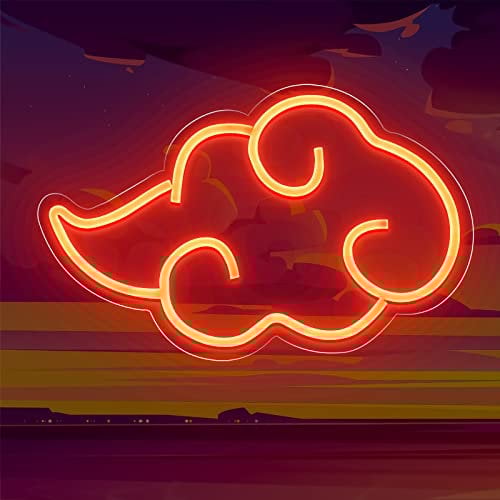 HOTUT LED Wolke Neon Schild,Wolken-Neonlicht, Blitz dekoratives Licht,Acryl Wolke Neon Light,Einstellbare Helligkeit,Wolke Leuchtreklame für Schlafzimmer, Kinderzimmer, Wohnzimmer, Party-Rot