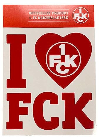 1. FC Kaiserslautern Aufkleber - I love FCK - 10 x 11 cm Sticker - Plus Lesezeichen I love Kaiserslautern