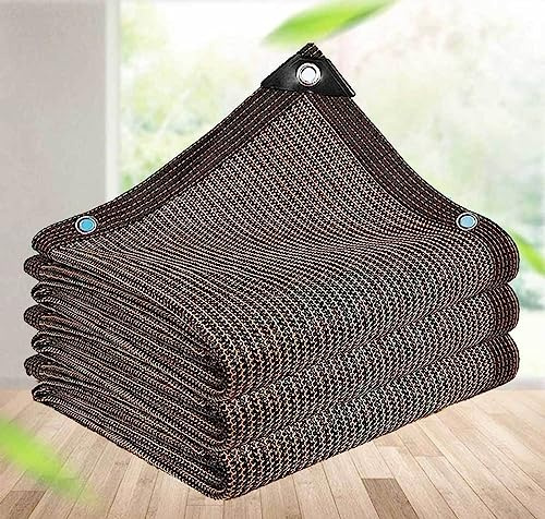 Pergola Sonnensegel Pergola Garten Eckig Lochabstand 1m mit Ösen Wärmedämmende Netzplane für Garten Pergola Pflanzen Balkon Hof Braun 5x6m