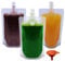 Yelinosk Paquete de 20 bolsas transparentes de 500 ml con tapas y embudo para festivales, a prueba de fugas, bolsas de jugo de alcohol, bolsas de bebidas, petaca de plástico para fiestas, picnic,