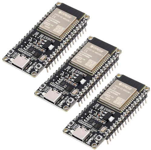 ARCELI 3Pcs ESP32-C6 Mikrocontroller mit Pinheader, WiFi 6 Entwicklungsboard, 160MHz EIN-Kern-Prozessor, ESP32-C6-WROOM-1-N8 Modul, Unterstützt USB und UART Entwicklung