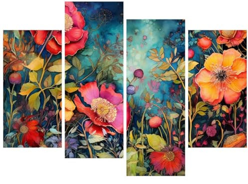 Diamond Painting 320x213cm 5D DIY Diamond Painting Set 4er, 4 Teilige Farbe Diamant Painting Bilder Erwachsene, Basteln Erwachsene Diamond Painting Großes XXL für Deko Wohnzimmer Zimmer Geschenk A-3