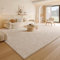 Tospass Wohnzimmer Creme Teppich 140x200 cm Modern Flauschig Kurzflor Beige Teppich Skandinavischer Stil Anti-Rutsch Unterseite, Waschbar bis 30 Grad, Vier-Jahreszeiten-Teppich