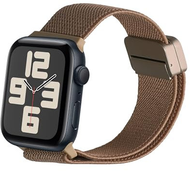 kwmobile Pulsera compatible con Apple Watch SE 40mm iWatch 9/8/7/6/5/4/3 40mm correa - Correa de Nailon Trenzado con Cierre de Imán - Tamaño ajustable - beige