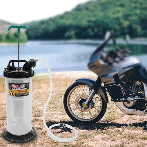 Kanbihao Pompa di aspirazione dell'olio manuale da 5,3 l, pompa di aspirazione per auto con 4 tubi e barile semitrasparente, aspiratore liquido per olio motore refrigerante
