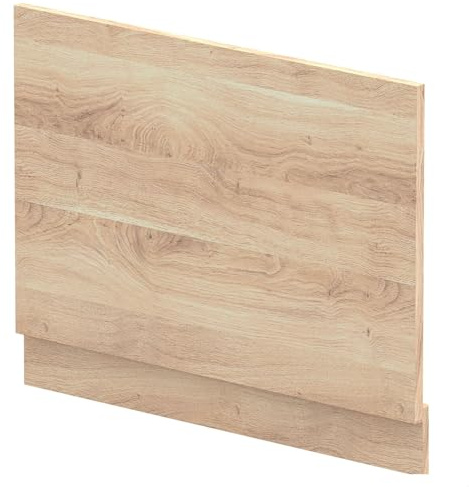 Balterley Wooden Bath End Panel 750mm, End Bath Panels with Plinth, Straight Bathroom Panels for Bathtub, Water Resistant Panel Covering for Bathroom Baths and Soaking Tubs (Bleached Oak)