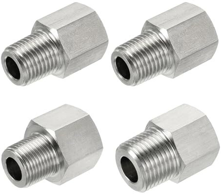 1/8'' 1/4'' 3/8'' 1/2'' BSP Female to 1/8'' 1/4'' 3/8'' 1/2'' BSP Male Pipe Reducer Adapter 304 Stainless Steel Fitting(1I8F x 1I4M)