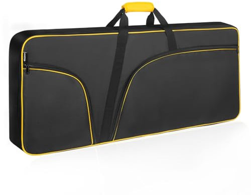 MUZTOP 61 Key Keyboard Case Durable 600D Nylon Oxford Cloth Electric Keyboard Piano Gig Bag 12mm/0.5inch Thick Padded Case