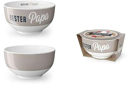 la Vida Bol à céréales en porcelaine avec inscription « Bester Papa » - Diamètre : 13 cm - Hauteur : 7 cm