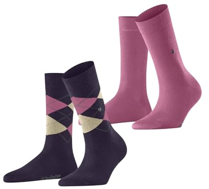 Burlington Damen Socken Everyday Mix Multipack W So Baumwolle gemustert 2 Paar, Rot Wineberry 8761, 36-41