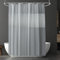 URAQT Rideau de Douche Anti-moisissure 180x180 cm Imperméable PEVA Rideau de Bain Lavable avec 12 Crochets, pour Baignoire, Salle de Bain, Patchwork Gris