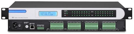 THYXGS Digitaler Audiomatrixprozessor Mit 16 Eingängen Und 16 Ausgängen, DSP-Prozessor, 32 Voreingestellte Sätze, Integrierte Spannungsüberwachungs-/Temperaturalarmfunktion, Für Bühnenkonferenzen