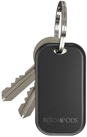 Boompods Boomtag Smart Tracker - Bluetooth Schlüssel- & Gegenstandsfinder, Schlüsselfinder kompatibel mit Apple Find My, Koffer Tracker für Portemonnaie, Fahrrad, Kinder, Mini Tracking Tag