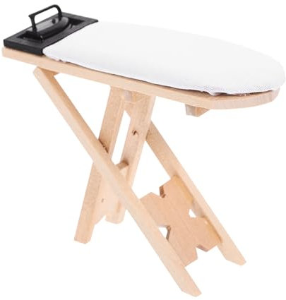 INOOMP 1set Miniature Iron Table Kit for Dollhouse Realistic Furniture Toy Iron and Ironing Board Creative Decoration for Imaginative Play and Mini House Accessories