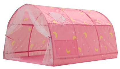2 In 1 Toddler Tent – Indoor Kids Bed Tent, Lightweight Sleeping Canopy | Single Bed Canopy Playhouse, pop uup Privacy Playhouse With Net Curtain For toddlerr, Bedroom Decor, Indoor Games
