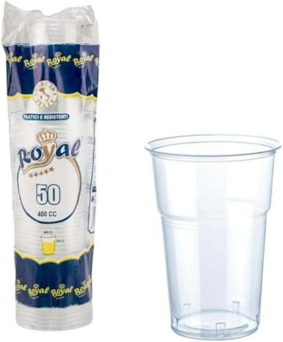 Generico 1000 Bicchieri Plastica Rigida 400 ml Tacca 330ml 20 confezioni da 50 pz resistenza superiore e durata prolungata festa party birra bevande