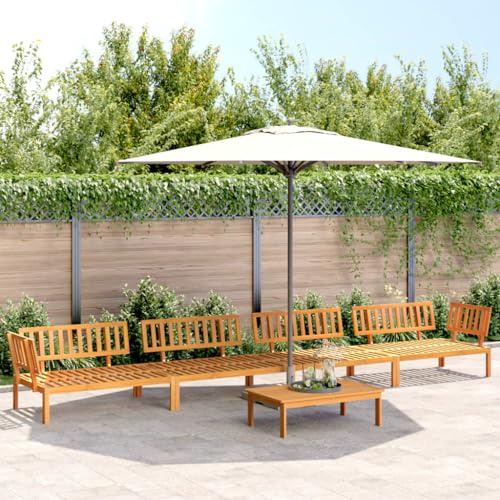 Teenpull 5-TLG. Garten-Sofagarnitur aus Akazien-Massivholz, Paletten-Design, Outdoor-Sofa-Set, modulares Lounge-Möbel-Set für Terrasse, Balkon, Garten, langlebiges Akazienholz, 100x60x30 cm Tisch