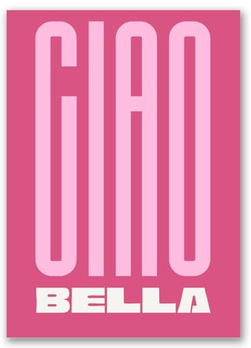 SALVADERO Pop Art Poster 'Ciao Bella' – Trendige Bunte Wanddekoration – Großformat 70x50 cm – Ohne Rahmen